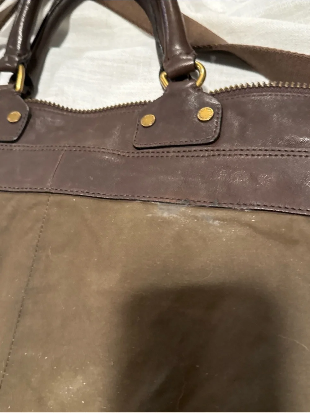 POLO Ralph Lauren Canvas & Leather Messenger Bag Olive 1967 Rare Field Bag Vint